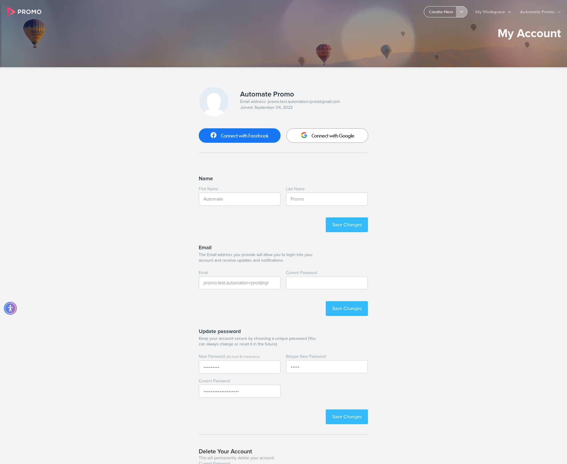 Test failure screenshot
